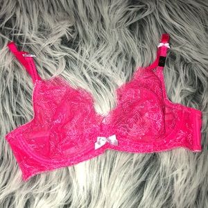 Hot pink jeweled unlined bra 💓